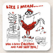 Vintages Beatnik Weihnachtsdesign Getränkeuntersetzer (Vorderseite)