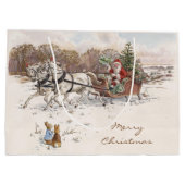 Vintages Beatrix Potter Rabbit und Weihnachten Große Geschenktüte (Rückseite)