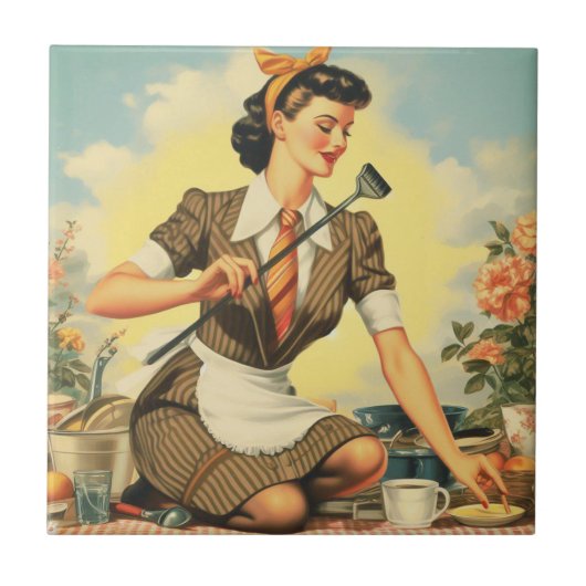 Vintages Beauty-Button Fliese (Vorderseite)