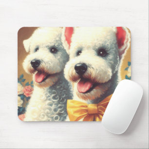Vintages Bedlington Terrier Painting Mousepad