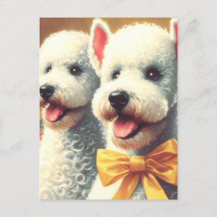 Vintages Bedlington Terrier Painting Postkarte