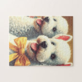 Vintages Bedlington Terrier Painting Puzzle (Horizontal)