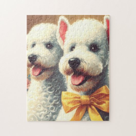Vintages Bedlington Terrier Painting Puzzle (Vertikal)