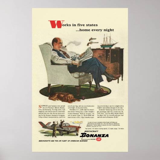 Vintages Beechcraft-Poster #1 Poster (Vorne)