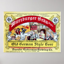 Vintages Beer-Label 1935 Daeufer-Lieberman Poster