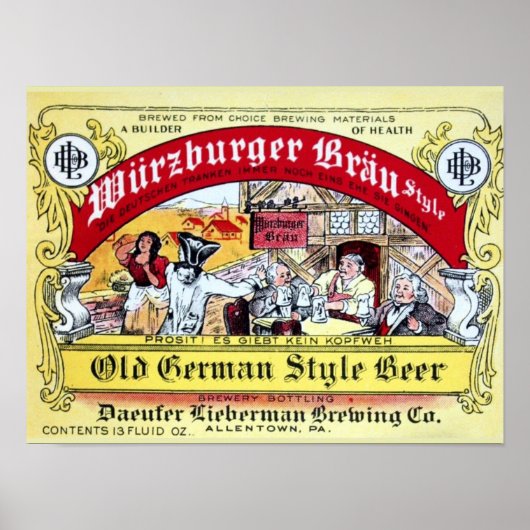 Vintages Beer-Label 1935 Daeufer-Lieberman Poster (Vorne)