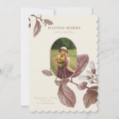 Vintages Beerdigungsprogramm für das Foto Einladung (Vorderseite)