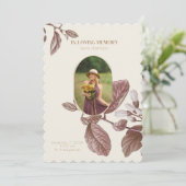 Vintages Beerdigungsprogramm für das Foto Einladung (Stehend Vorderseite)