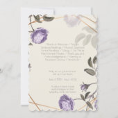 Vintages Beerdigungsprogramm für Lila/grünes Foto Einladung (Rückseite)