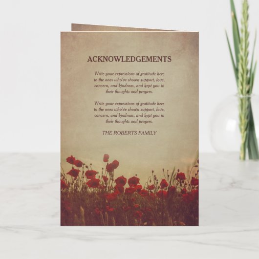 Vintages Beerdigungsprogramm für Rote Popper Programm (Rückseite)