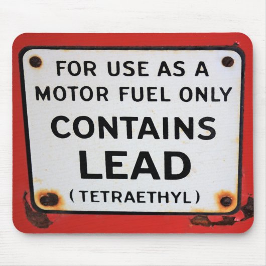 Vintages Behältnis Blei (Tetraethyl) Gaspumpenzeic Mousepad (Vorne)