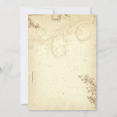 Vintages Beige-Blätterblatt Probe Abendessen Einladung (Rückseite)