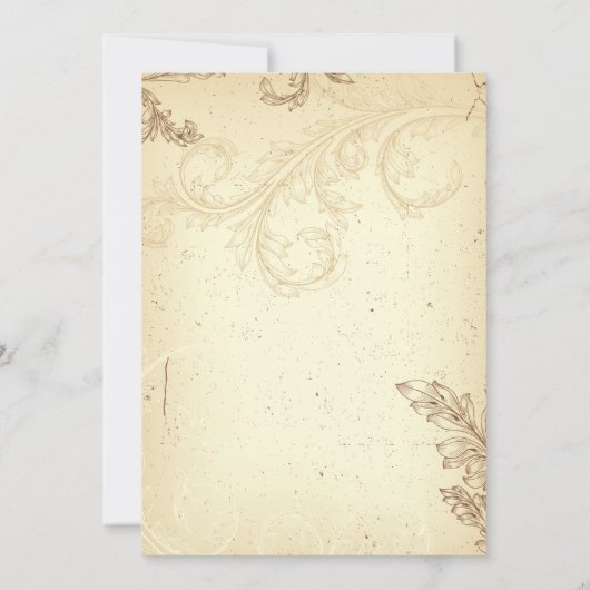 Vintages Beige-Blätterblatt Probe Abendessen Einladung (Rückseite)