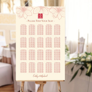 Vintages Beige-Blumengesteck Chinesisch Poster