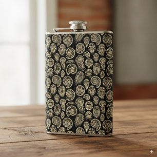 Vintages beige-fossiles Trilobit-Ammoniak-Muster Flachmann