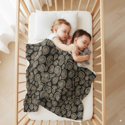 Vintages beige-fossiles Trilobit-Ammoniak-Muster Fleecedecke