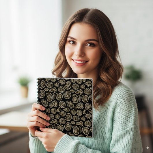 Vintages beige-fossiles Trilobit-Ammoniak-Muster Notizblock