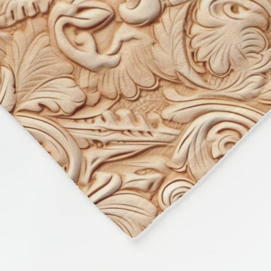 Vintages Beige-Imitat-Leder Fleecedecke (Ecke)