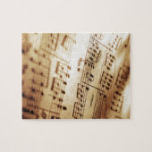 Vintages beige Musik-Blatt Puzzle (Horizontal)