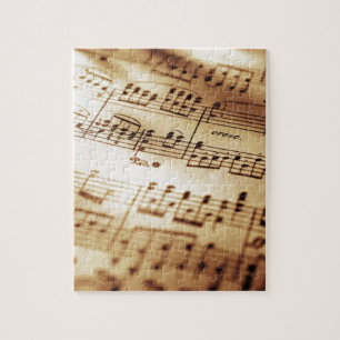 Vintages beige Musik-Blatt Puzzle