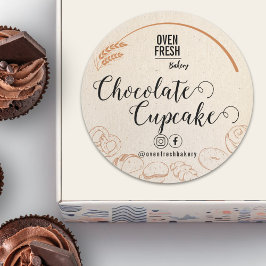 Vintages, beige-neutrales Backwarengeschäft Runder Aufkleber