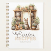 Vintages Beige Osterkaninchenrezept Planer (Vorderseite)