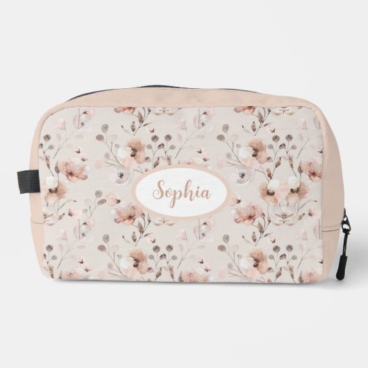 Vintages Beige-Rosa-Muster Waschbeutel (Vorderseite)