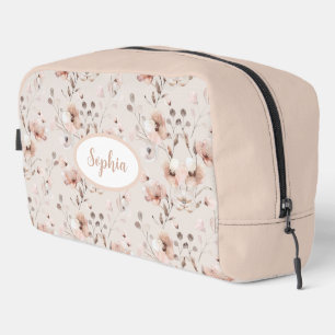 Vintages Beige-Rosa-Muster Waschbeutel