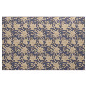 Vintages Beige- und Navy-Blau-Muster Stoff (Yard (91,4 cm))