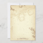 Vintages beiges Brautparty Einladung (Rückseite)