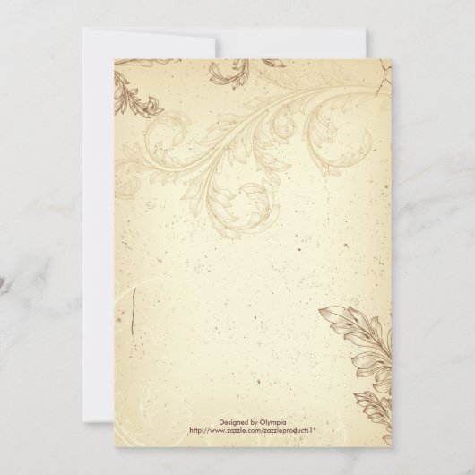 Vintages beiges Brautparty Einladung (Rückseite)