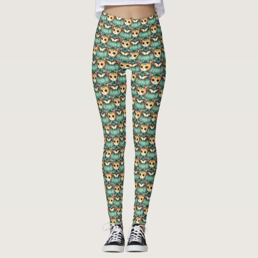 Vintages bekleidetes Kitten Leggings (Vorderseite)