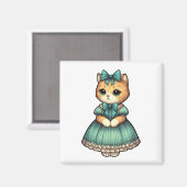 Vintages bekleidetes Kitten Magnet (Vorderseite/Rückseite)