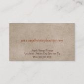 Vintages Bekleidungsgeschäft Thrift Shop Boutique Visitenkarte (Rückseite)