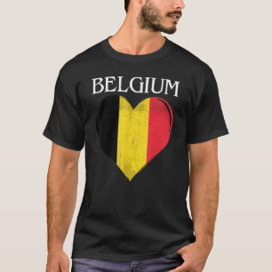 Vintages belgisches Flaggenherz für Belgien T-Shirt
