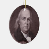Vintages Benjamin- Franklinporträt Keramikornament (Rechts)