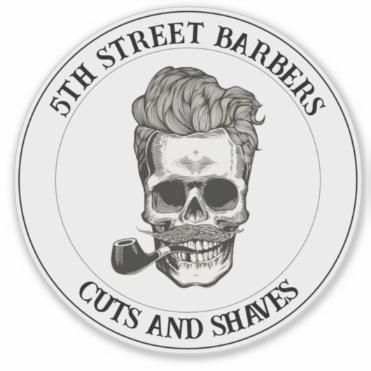 Vintages, benutzerdefinierbares Barberskull-Logo Aufkleber (Vorderseite)