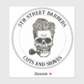 Vintages, benutzerdefinierbares Barberskull-Logo Aufkleber (Blatt)