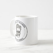Vintages, benutzerdefinierbares Barberskull-Logo Kaffeetasse (Vorderseite Links)