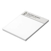 Vintages, benutzerdefinierbares Barberskull-Logo Notizblock (Rotiert)