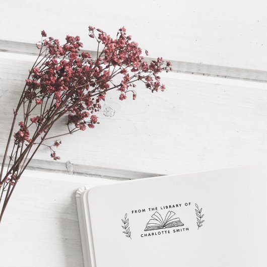 Vintages benutzerdefiniertes Bibliotheksbuch aus d Permastempel