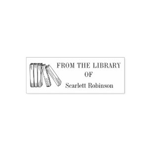 Vintages benutzerdefiniertes Buch aus der Biblioth Permastempel