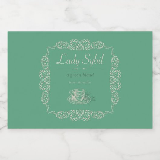 Vintages, benutzerdefiniertes grünes Teezeichen Lebensmitteletikett (Einzelnes Label)
