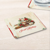 Vintages benutzerdefiniertes Script Green Red Foli Rechteckiger Pappuntersetzer (angewinkelt)