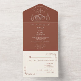 Vintages Berg Rustikale Terracotta UAWG All In One Einladung