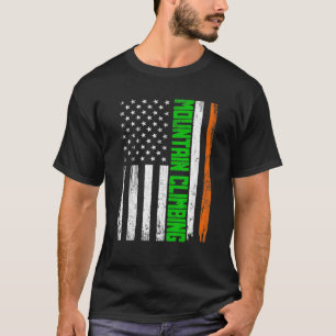 Vintages Bergsteigen Amerikanische Flagge Funny St T-Shirt