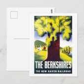 Vintages Berkshires Reiseplakat Postkarte (Vorne/Hinten)