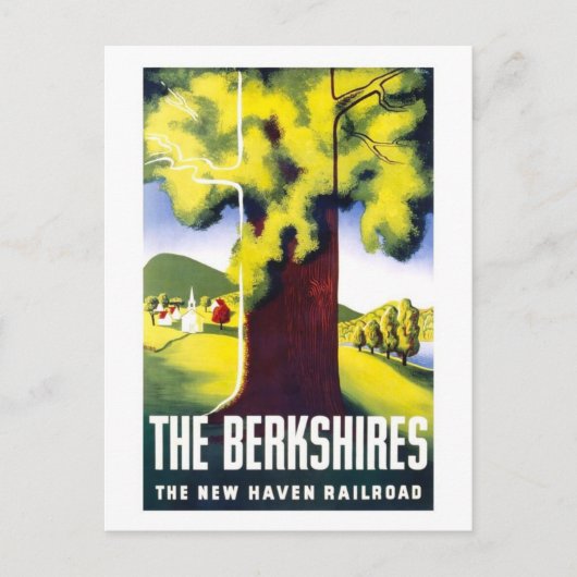 Vintages Berkshires Reiseplakat Postkarte (Vorderseite)