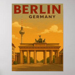 Vintages Berlin Deutschland Reisewerk Poster