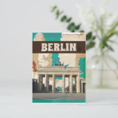 Vintages Berlin Travel Poster Postkarte (Stehend Vorderseite)